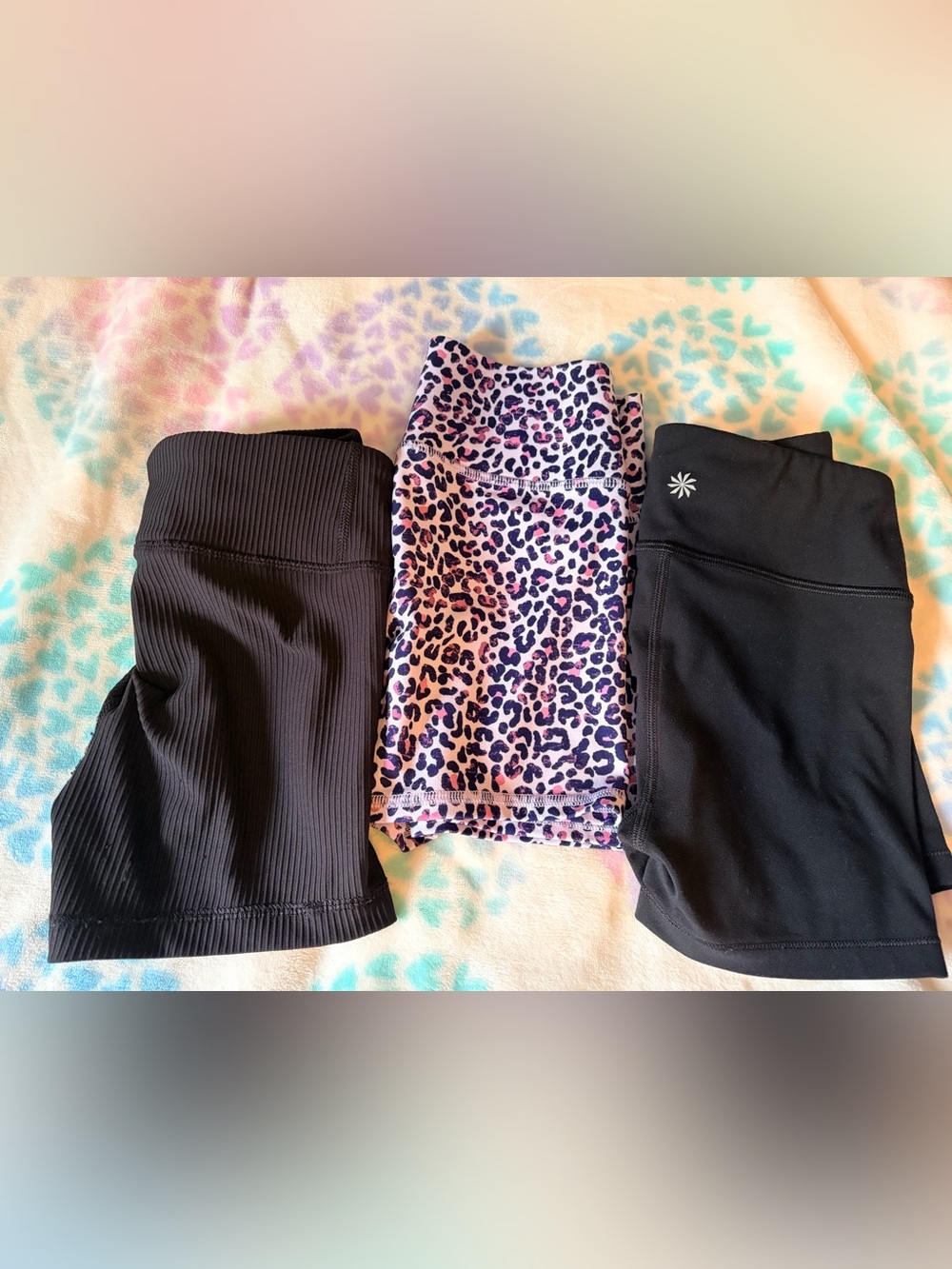Kids Pink Leopard Print Biker Shorts